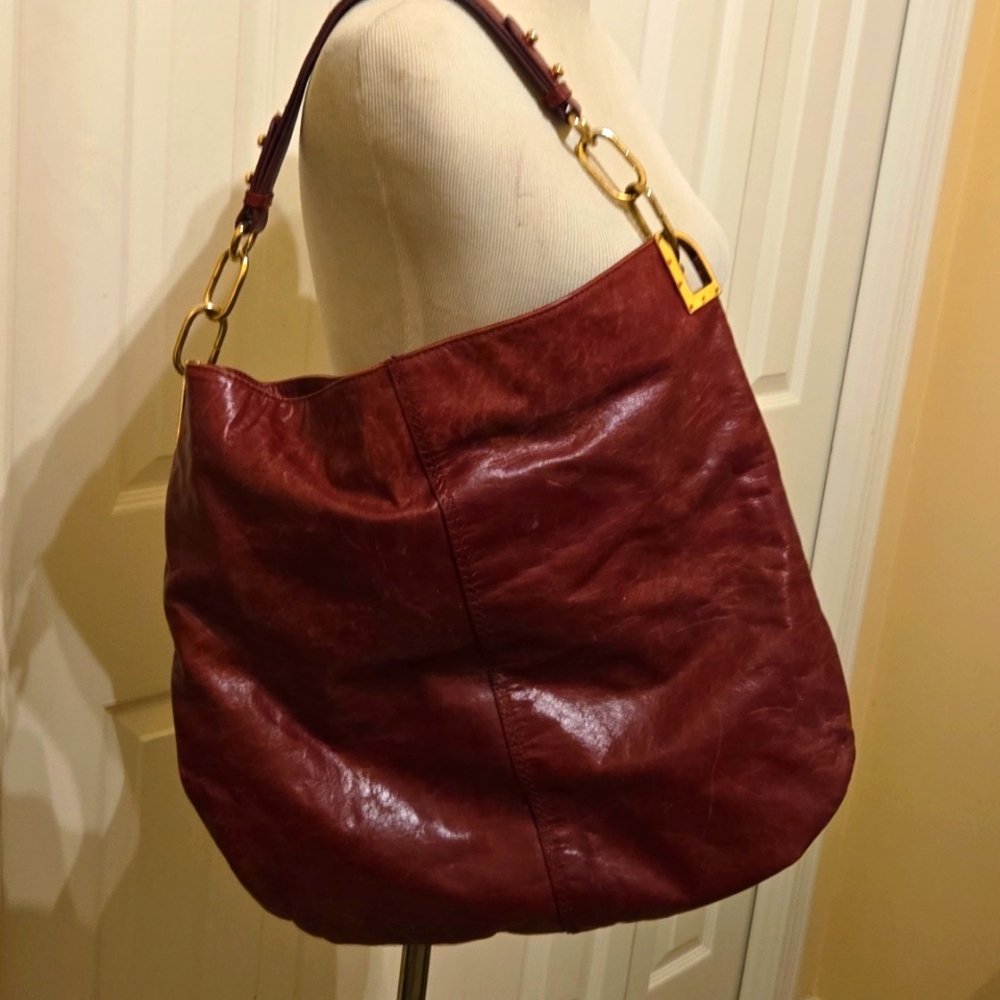 BADGLEY MISCHKA Distress Leather Red Bag